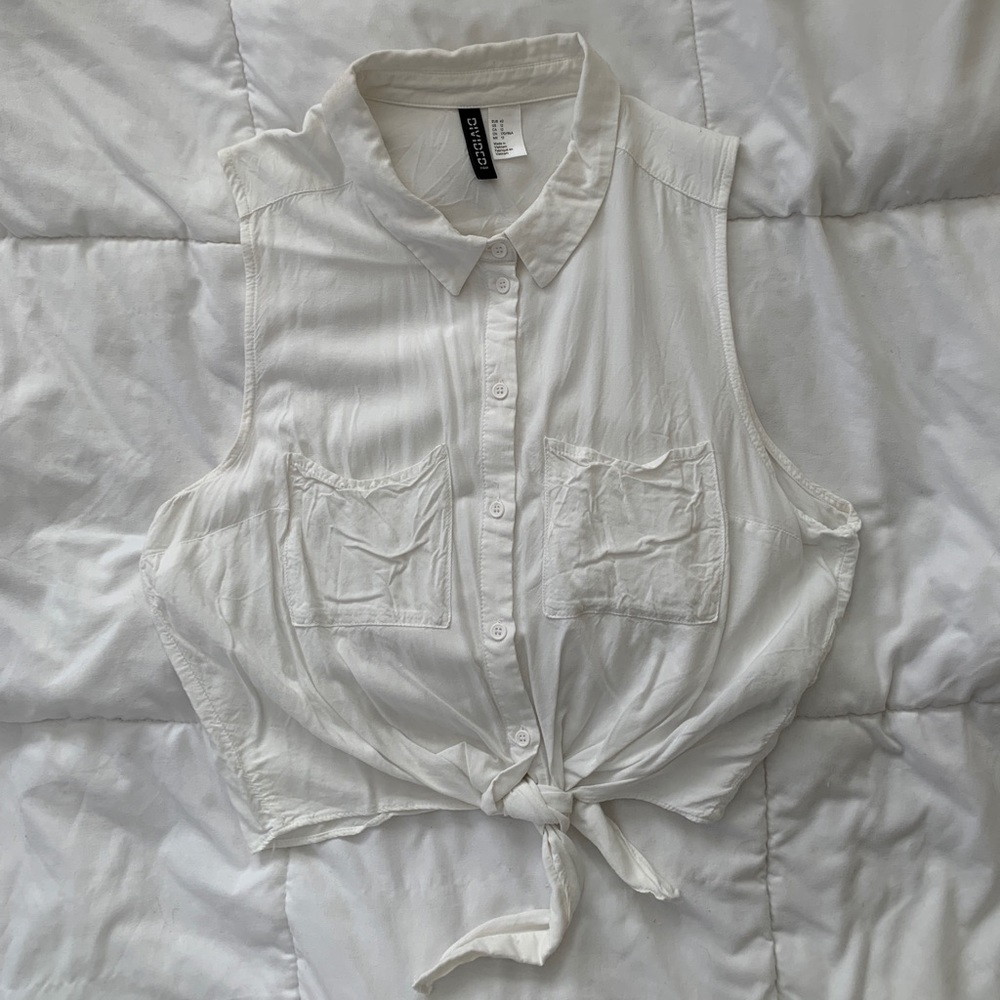 H&M Button Down Collared Tank Shirt